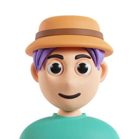 Man With Hat  3D Icon