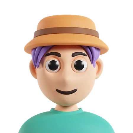 Man With Hat  3D Icon
