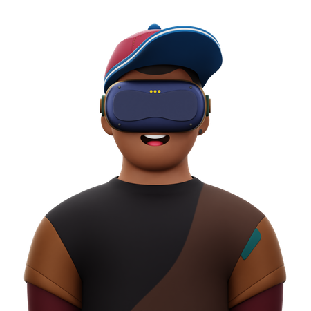Man with Hat and VR  3D Icon