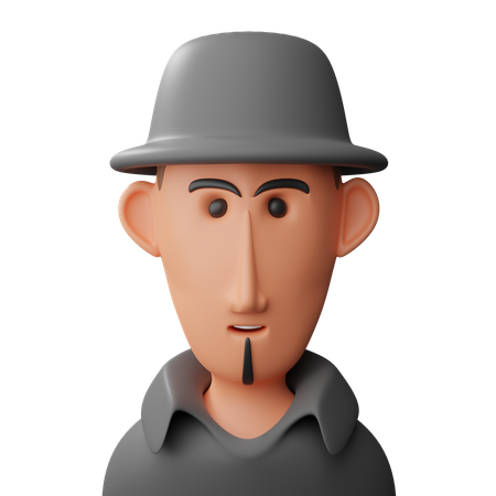 Man with hat avatar  3D Icon