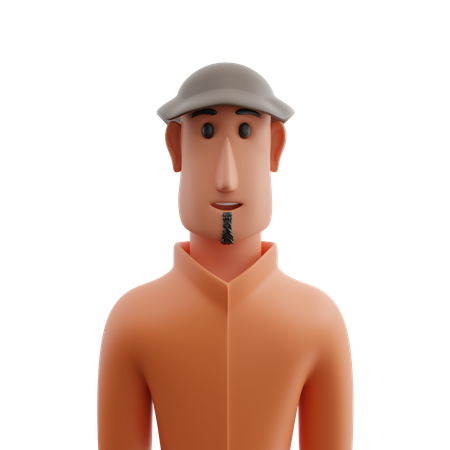 Man with hat avatar  3D Icon