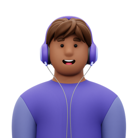 Man with Headphone  3D Icon