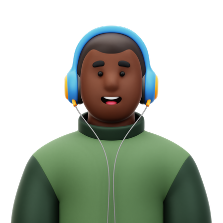 Man with Headphone  3D Icon
