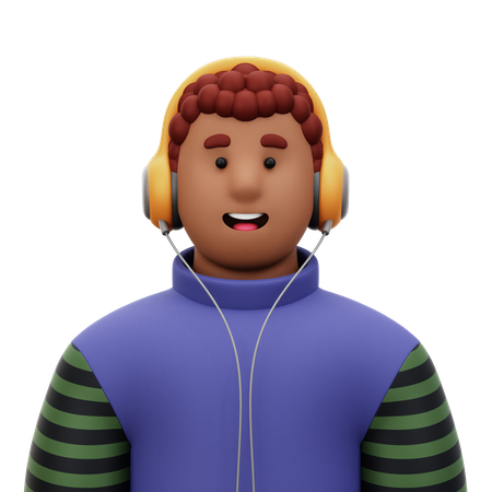 Man with Headphone  3D Icon