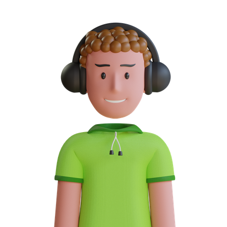 Man With Headphone  3D Icon