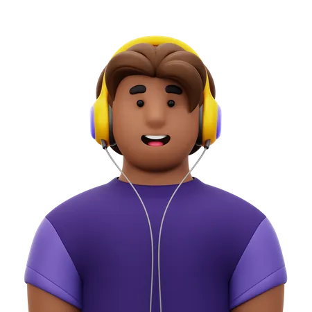 Man with Headphone  3D Icon