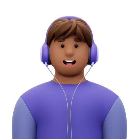 Man with Headphone  3D Icon