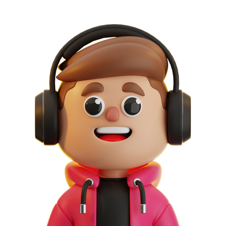 Man With Headphones  3D Icon