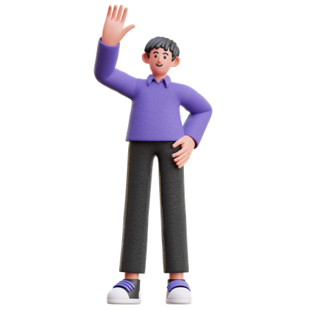 Man with high five gesture  3D Icon