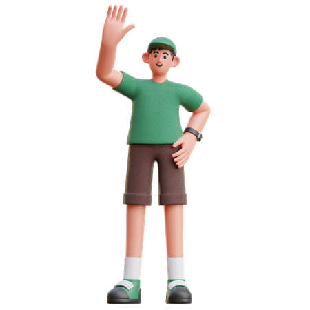 Man with high five gesture  3D Icon