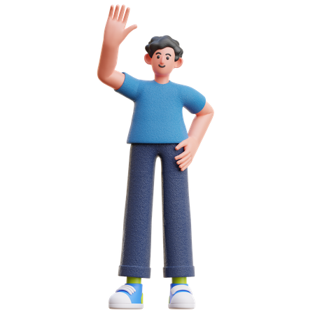Man with high five gesture  3D Icon
