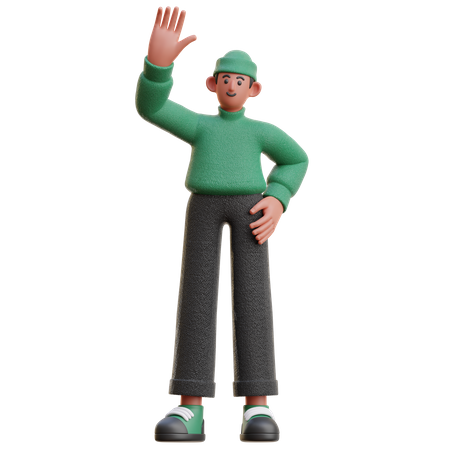 Man with high five gesture  3D Icon