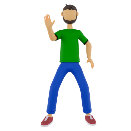 Man with high five gesture  3D Icon