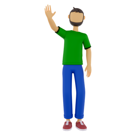 Man With High Five Gesture  3D Icon