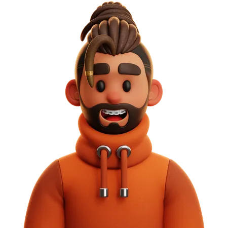 MAN WITH HOODIE  3D Icon