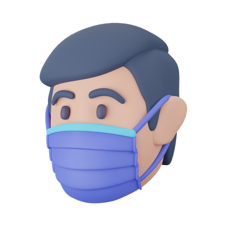 Man with Mask 3D Icon