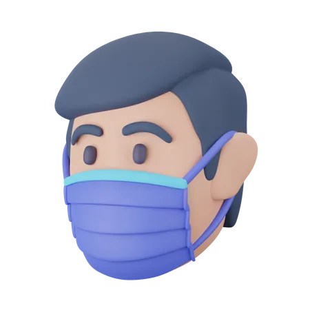 Man with Mask 3D Icon