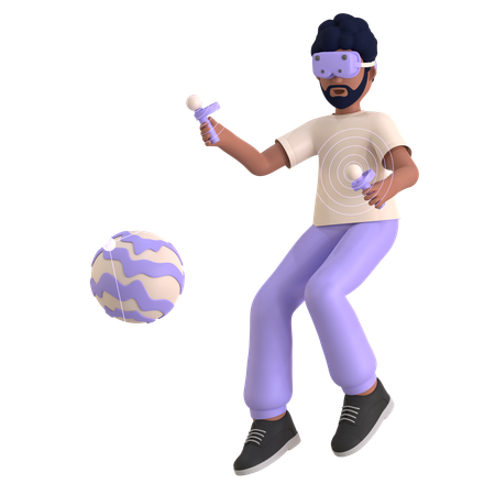 Man With Metaverse Controller  3D Illustration