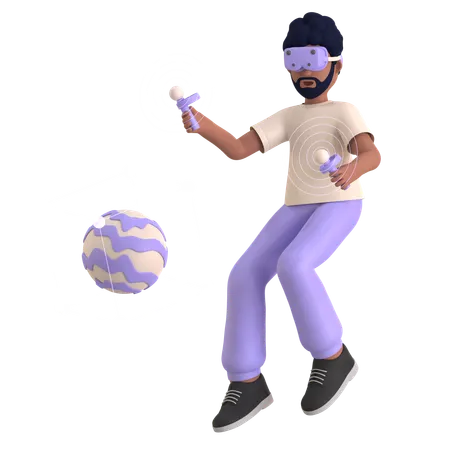 Man With Metaverse Controller  3D Illustration