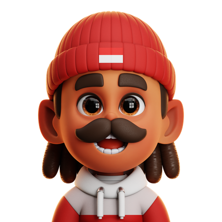 MAN WITH MUSTACHE  3D Icon