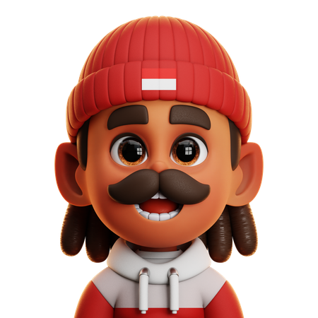 MAN WITH MUSTACHE  3D Icon