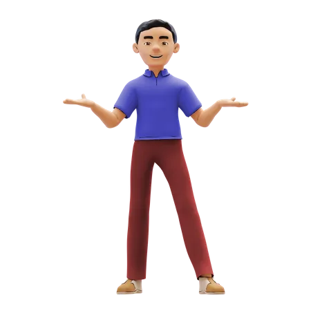 Man with open arms  3D Illustration