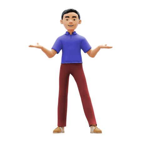 Man with open arms 3D Illustration