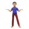 man with open arms 3d illustration
