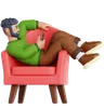 Man with phone Lying on Couch