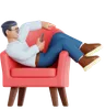 Man with phone Lying on Couch