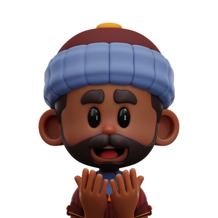 MAN WITH PRAY HAND  3D Icon