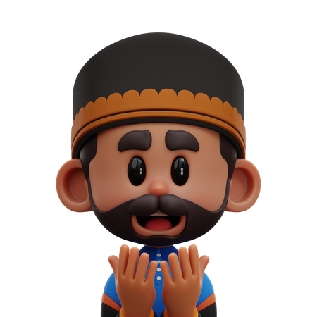 MAN WITH PRAY HAND  3D Icon