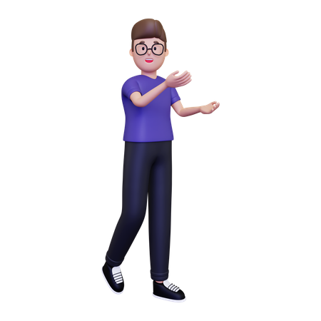 Man with presenting gesture  3D Illustration