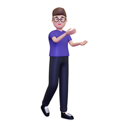 Man with presenting gesture 3D Illustration