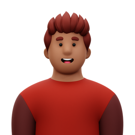 Man with Red Shirt  3D Icon