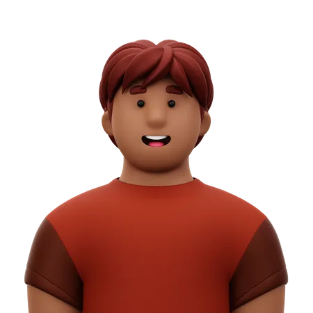 Man with Red Shirt  3D Icon