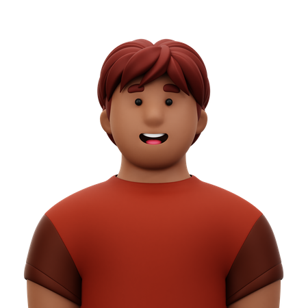 Man with Red Shirt  3D Icon
