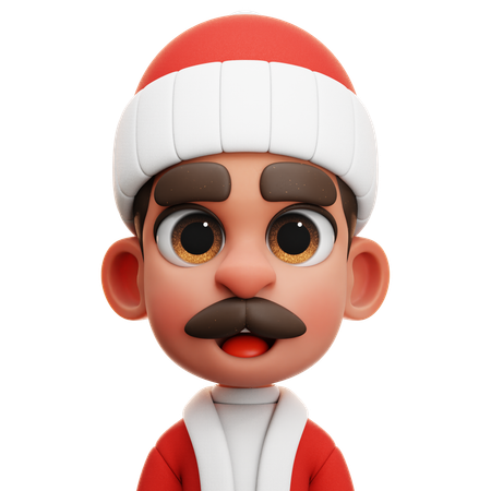 MAN WITH SANTA CLAUS SUIT  3D Icon