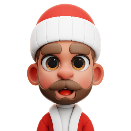 MAN WITH SANTA CLAUS SUIT  3D Icon