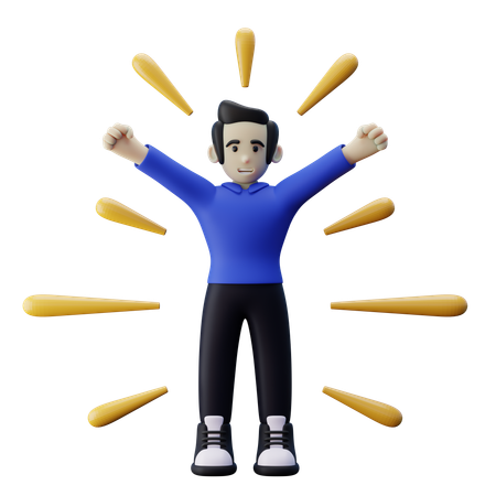 Man With Self Esteem  3D Illustration