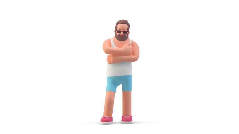 Man with shorts 3D Illustration