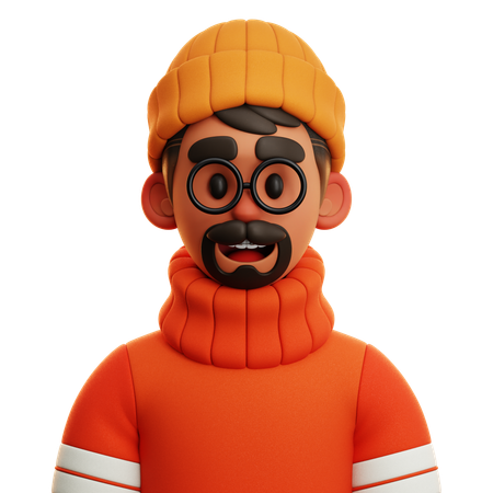 MAN WITH SWEATER  3D Icon