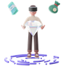 man holding diamond emoji 3d