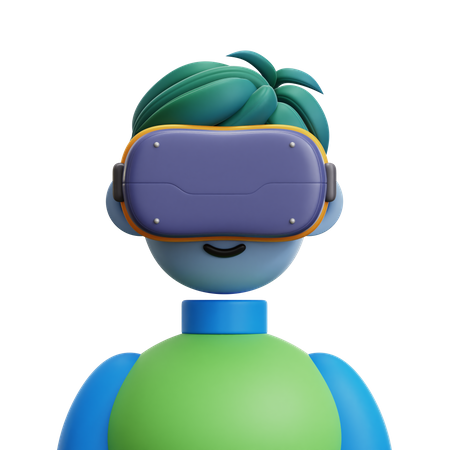 Man with VR Glasses  3D Icon