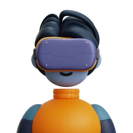 Man with VR Glasses 3D Icon