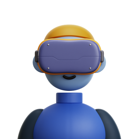 Man with VR Glasses 3D Icon