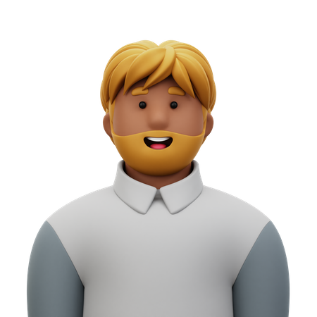 Man with White Shirt  3D Icon