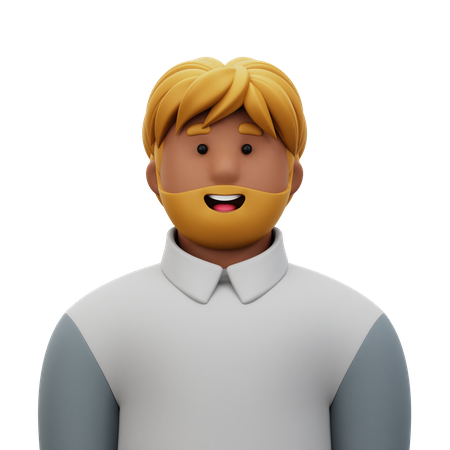 Man with White Shirt  3D Icon
