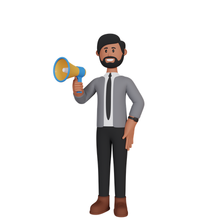 Man working on marketing  3D Icon
