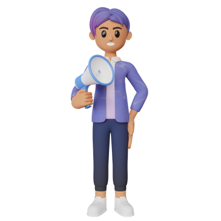Man working on marketing  3D Illustration